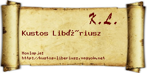 Kustos Libériusz névjegykártya